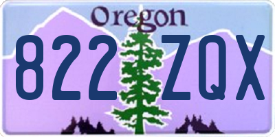 OR license plate 822ZQX