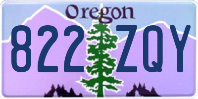 OR license plate 822ZQY