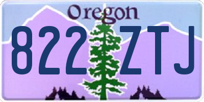 OR license plate 822ZTJ