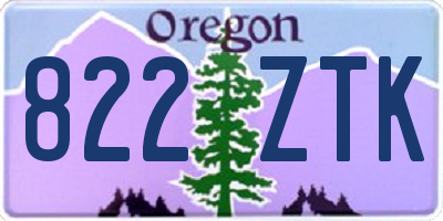 OR license plate 822ZTK