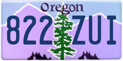 OR license plate 822ZUI