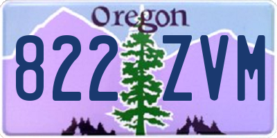 OR license plate 822ZVM