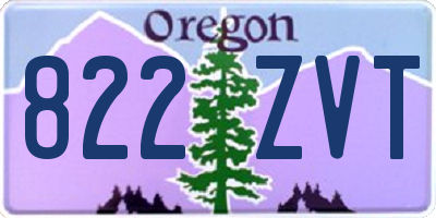 OR license plate 822ZVT