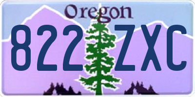 OR license plate 822ZXC