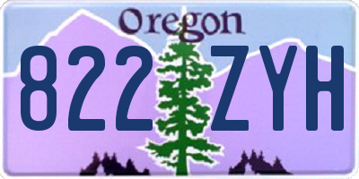 OR license plate 822ZYH