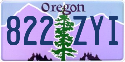 OR license plate 822ZYI