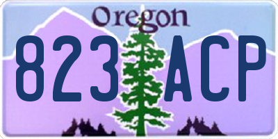 OR license plate 823ACP