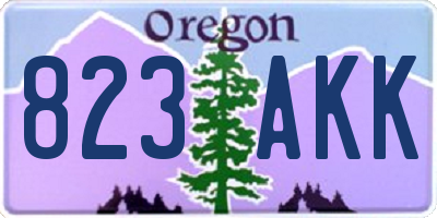 OR license plate 823AKK