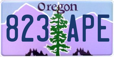 OR license plate 823APE