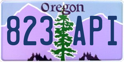 OR license plate 823API