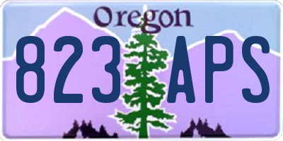 OR license plate 823APS