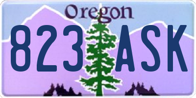 OR license plate 823ASK