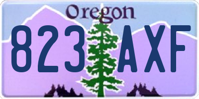 OR license plate 823AXF