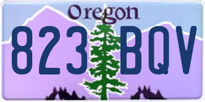 OR license plate 823BQV