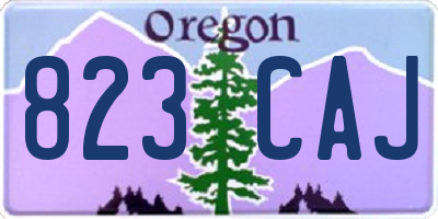 OR license plate 823CAJ