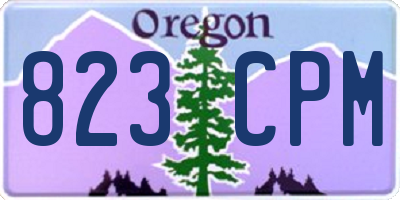 OR license plate 823CPM