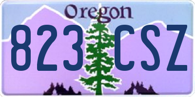 OR license plate 823CSZ
