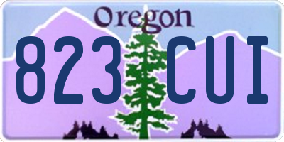 OR license plate 823CUI
