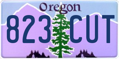 OR license plate 823CUT