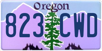 OR license plate 823CWD