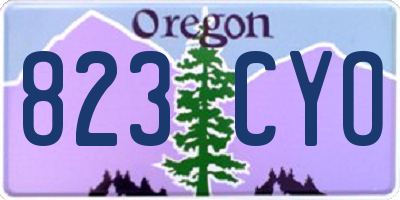 OR license plate 823CYO