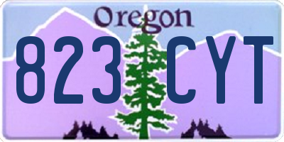 OR license plate 823CYT