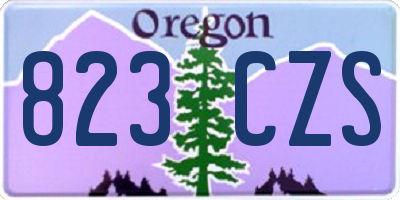 OR license plate 823CZS