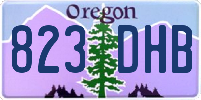 OR license plate 823DHB