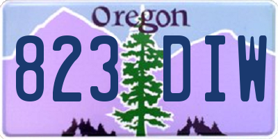 OR license plate 823DIW