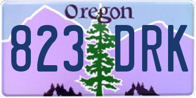 OR license plate 823DRK