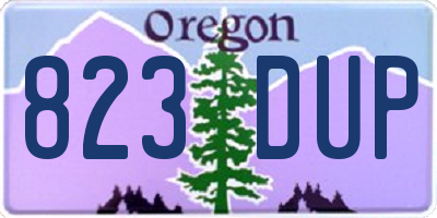 OR license plate 823DUP