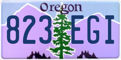 OR license plate 823EGI
