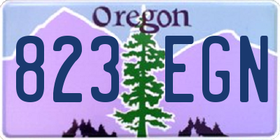OR license plate 823EGN