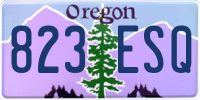 OR license plate 823ESQ
