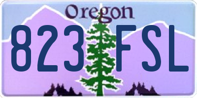 OR license plate 823FSL