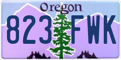 OR license plate 823FWK
