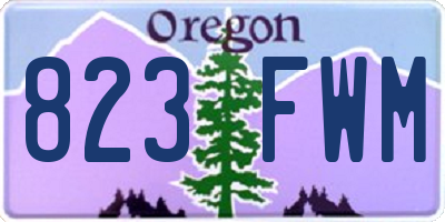 OR license plate 823FWM