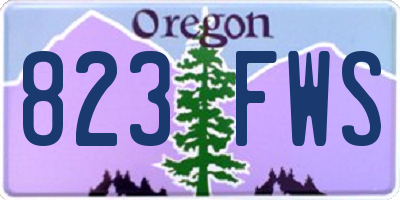 OR license plate 823FWS
