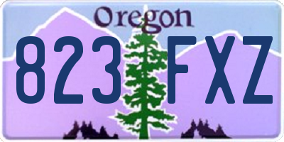 OR license plate 823FXZ