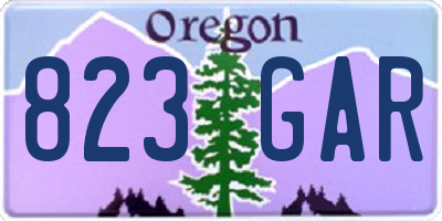 OR license plate 823GAR