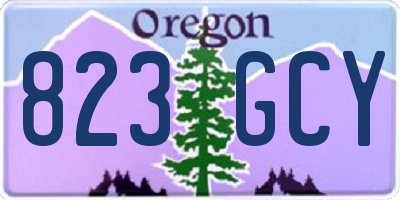OR license plate 823GCY