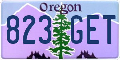 OR license plate 823GET
