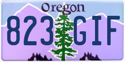 OR license plate 823GIF