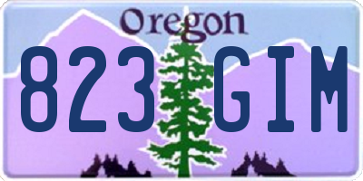 OR license plate 823GIM