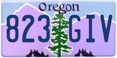 OR license plate 823GIV