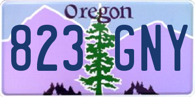 OR license plate 823GNY