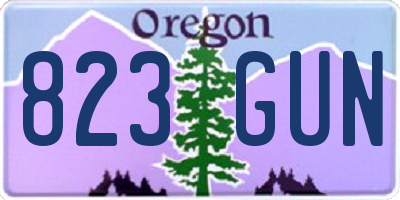OR license plate 823GUN