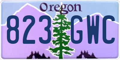 OR license plate 823GWC