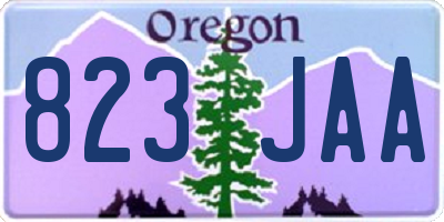 OR license plate 823JAA