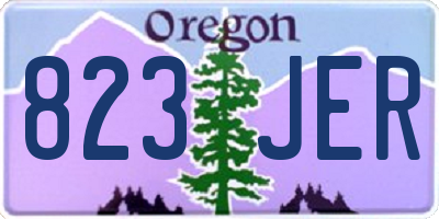 OR license plate 823JER